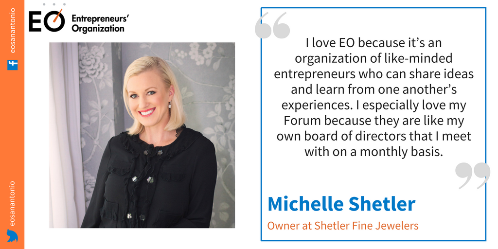 eosanantonio's tweet photo. Why Join? #EOSA member, Michelle Shetler of Shetler Fine Jewelers, shares how EO adds value to her business! Take the next step in your entrepreneurial journey and apply: https://t.co/i4LnZ8lm2a https://t.co/R3CjsXdDLR