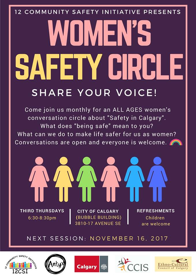 AntyxArts's tweet photo. Happening tonight: the November edition of Women's Safety Circle! @ethnoyyc  @cityofcalgary  #CCIS #12CSI #antyxarts https://t.co/CujORWlnBp