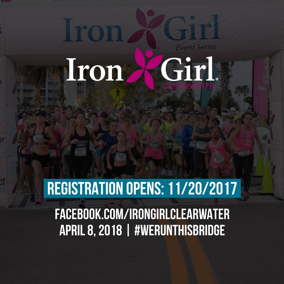TheIronGirl's tweet photo. We’re Back! 🤗 We’re excited to announce that registration for 2018 Iron Girl Clearwater opens on Monday, Nov. 20th at Noon. ✍️ Sign up for a reminder here: https://t.co/JLCZPG4hcg #IGClearwater #Run #Women #HalfMarathon #5K #Florida https://t.co/Pce9bp3er5