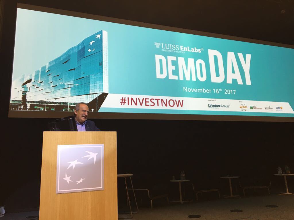 #DemoDay @EnLabs. #BNL, Pres. L. Abete: "credere nelle #startup. Siano sempre di più e numerosi gli investitori". #investnow <a href="/LVentureGroup/">LVenture Group</a>