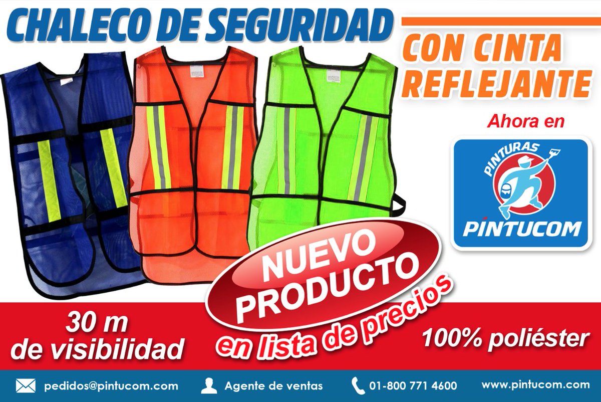 PintucomSAdeCV's tweet photo. Ahora en Pintucom... Los nuevos Chalecos de seguridad con cinta reflejante. Para uso de protección personal en la industria, construcción y transporte. Realiza ya tu pedido #Seguridad #SeguridadVial #Industria #Construccion #Transporte https://t.co/NMd2Z2Deel