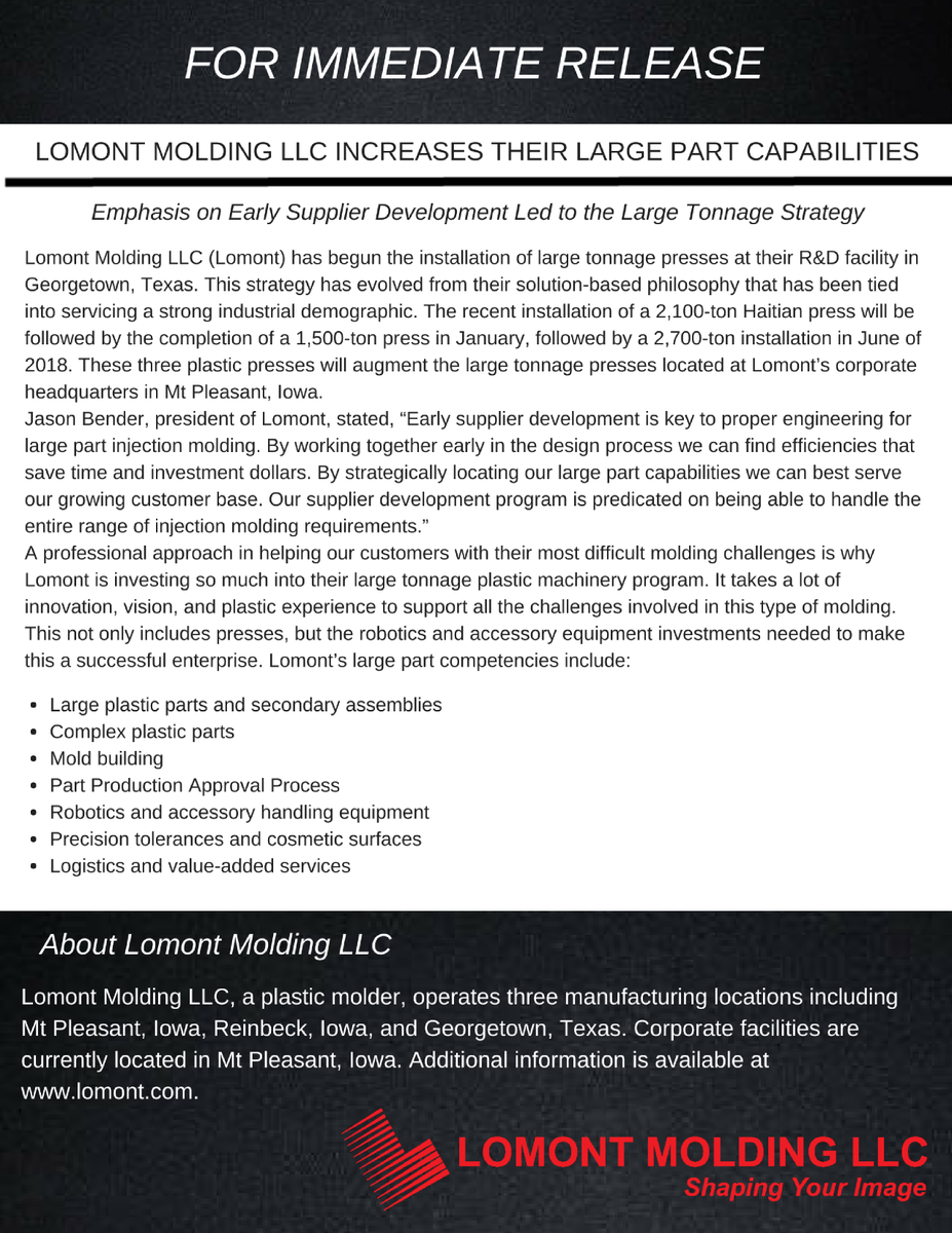 Lomont_Molding's tweet photo. https://t.co/PVluQ9XWmx
