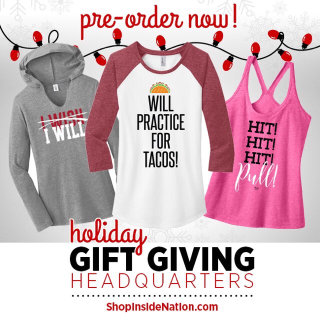 InsideCheer's tweet photo. New holiday apparel is now available for preorder! 🤗 Shop now at https://t.co/g6cTuHPtnc! #willpracticefortacos #hithithitpull #cheer #holidays #gifts https://t.co/GhmvGdASF2