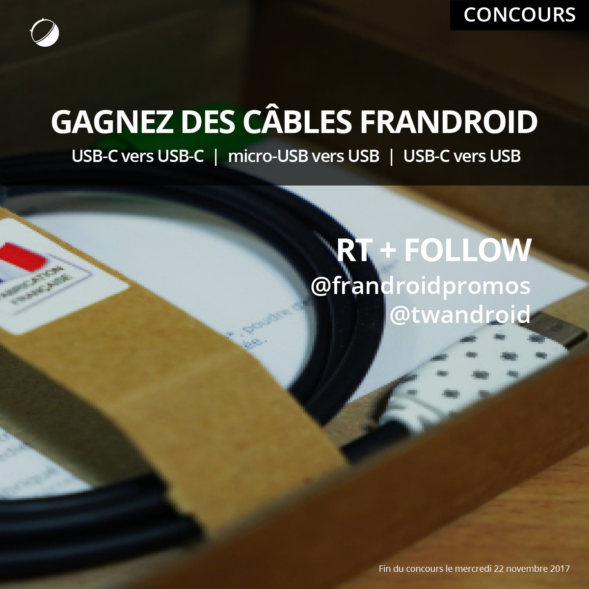 Frandroid's tweet image. 🎁 C'est parti pour un nouveau #concours !

RT + follow @twandroid et @FrAndroidPromos pour gagner des câbles personnalisés avec de mignons Bugdroid qui vous rappelleront à quel point on vous aime 💚 

👉 frandroid.com/humanoid/conco…