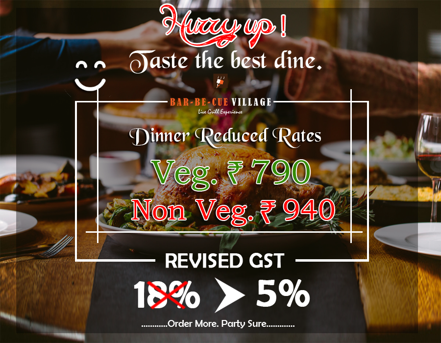 barbecuevillage's tweet photo. Taste the best dine! Be the lucky foodie for the new GST offer. Give your Dinner a burst of flavours with our Flat Rs.200 off. Hurry up!
Now enjoy Veg at Rs.790 & Non-Veg at Rs.940 all inclusive of taxes.
#NoBargainPlease #Dinner #GSTOffer #Food #Discount #Veg #NonVeg #Enjoy https://t.co/uihfzhskHn