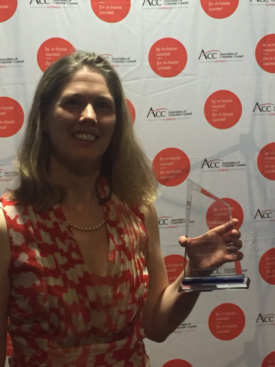 ACCAustralia's tweet photo. Congratulations @NAB in-house legal team for winning the 2017 in-house CSR award. Accepted by Snr Legal Counsel Ailsa Bailey #ByInhouse #NatCon17 https://t.co/cvQXRXD6sH