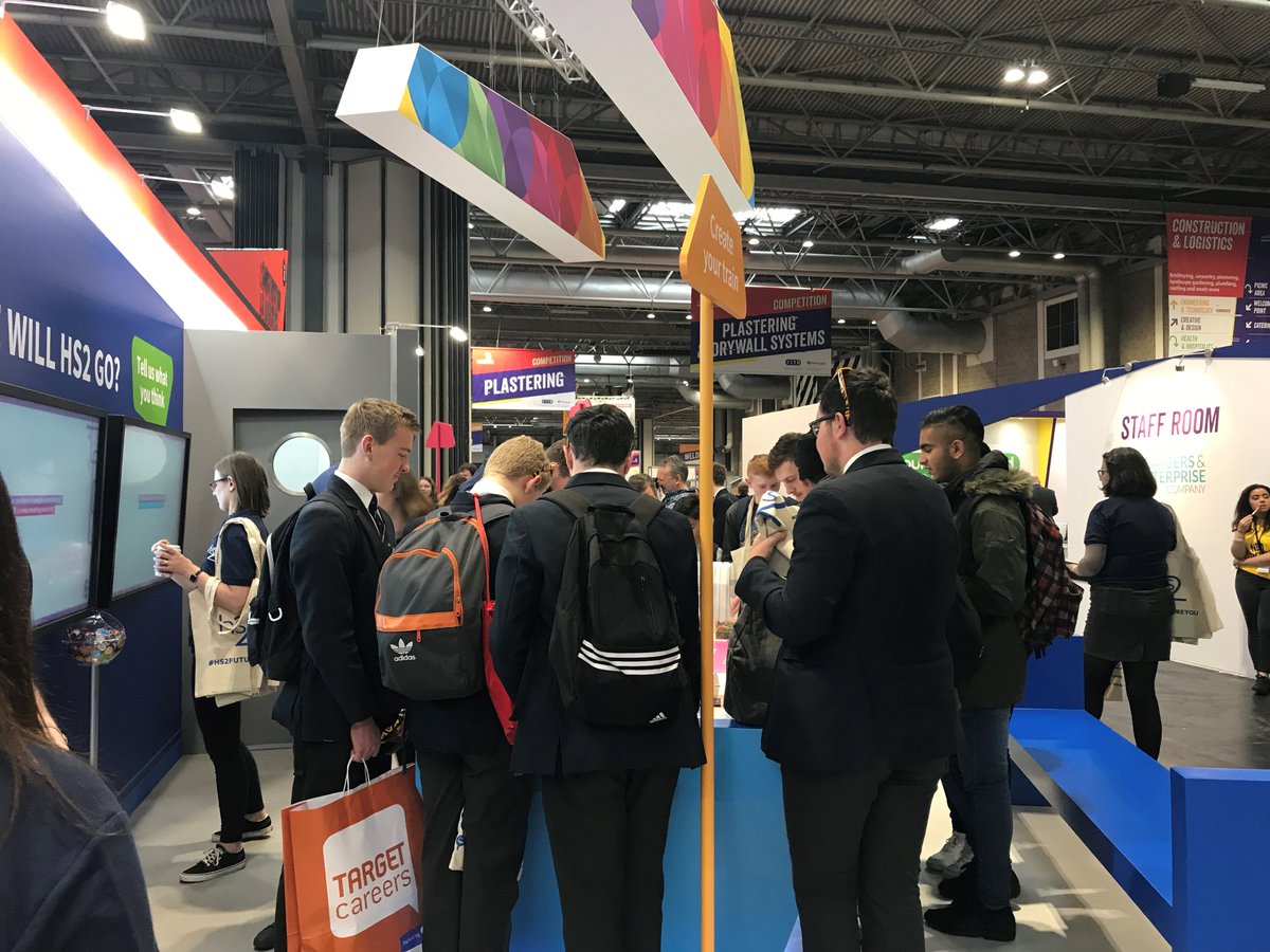 BrayLeinoEvents's tweet photo. Hello from day 1 of the @SkillsShow in #Birmingham! We are here with our client HS2 and are delighted with the interactive stand which is already very busy, and includes so many fun and interesting ways to learn more about HS2! #hs2futureyou https://t.co/G1pDXsXXqR