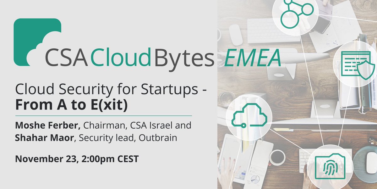Register now for #Cloud #Security for Startups - From A to E(xit) w/<a href="/FerberMoshe/">Moshe Ferber</a> &amp; <a href="/Outbrain/">Outbrain</a> on Nov. 23 goo.gl/SNTLQQ