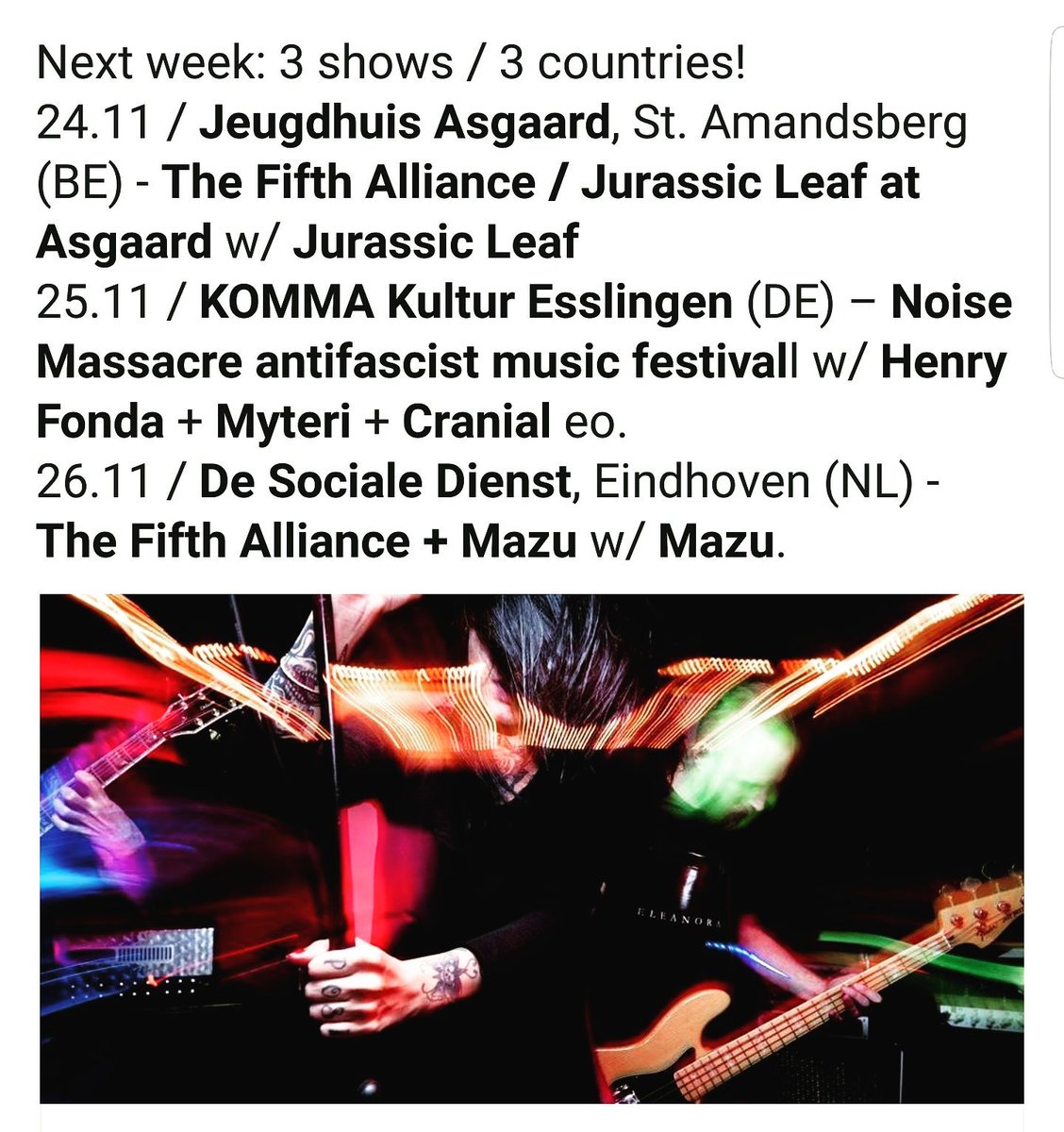 Next week: 3 shows / 3 countries! #jeugdhuisasgaard #stamandsberg  @KommaEsslingen #esslingen  #noisemassacrefestival <a href="/desocialedienst/">desocialedienst</a> #eindhoven #DOOM #sludge #blackmetal