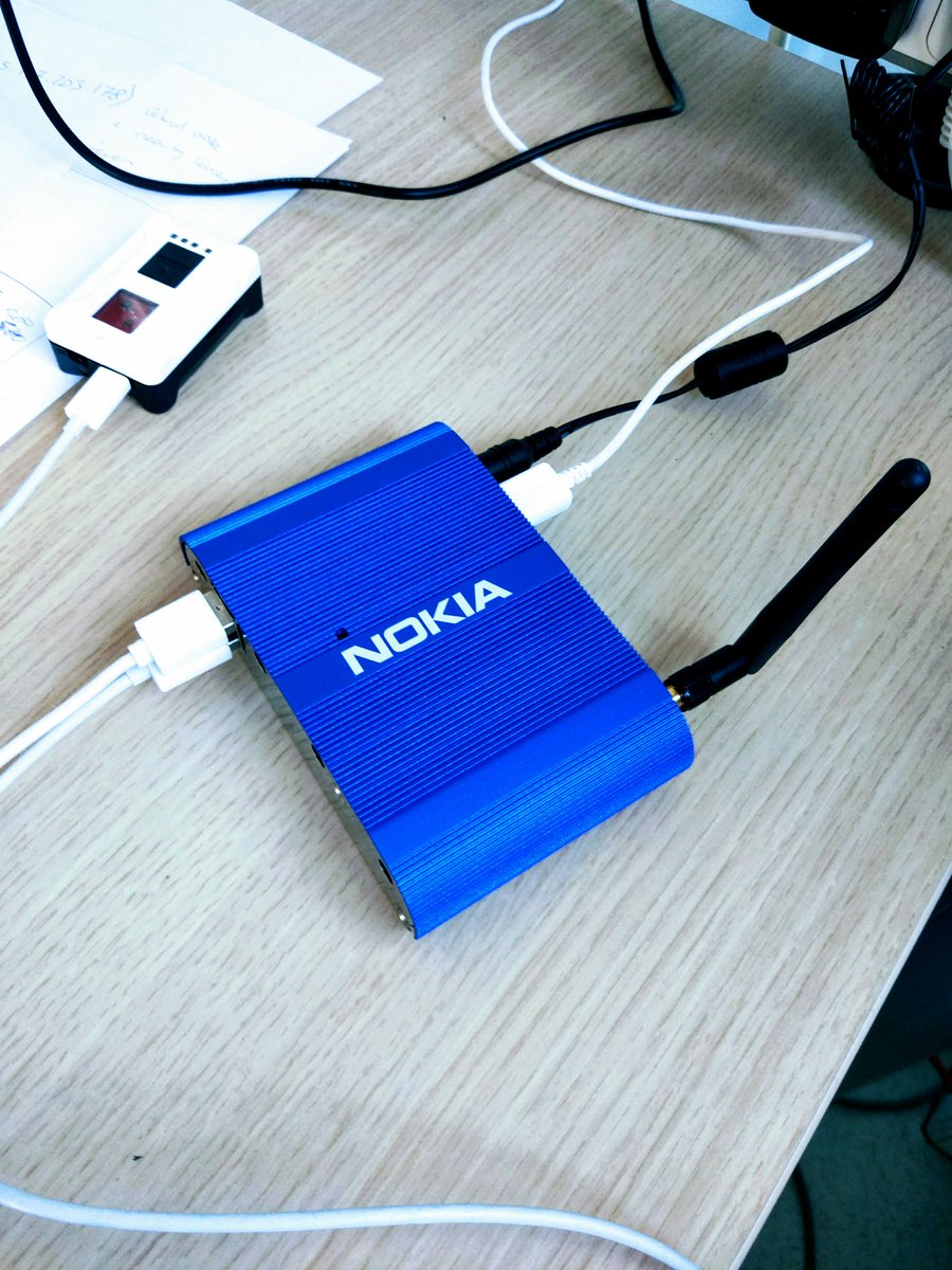 Nokia. Moving from connecting people to things. Here's the Nokia IOT connector. Because if you think your smart "industry, mobility, you name it..." domain has to be smart, can it be without any connectivity? 
If you are interested to get some of these aeswsome gateways, PM me!