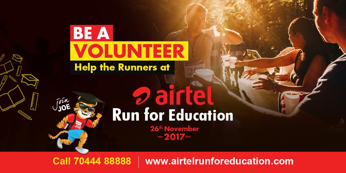rtirun's tweet photo. Be a volunteer at Airtel #RunForEducation and help the fighters of change reach for their goals of spreading education and smiles. Call 70444 88888 for enquiry. #RFE2017 #Kolkata #Marathon https://t.co/iok0cO1qMQ