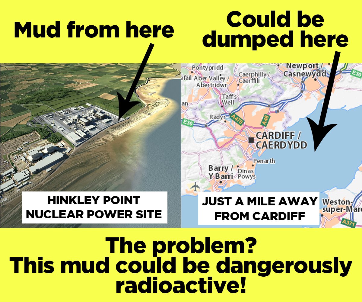 GreenpeaceUK's tweet photo. EDF are planning to dump mud in the Severn Estuary, just a mile away from Cardiff. 

The problem? It could be dangerously radioactive!

Tell EDF to clean up their act: https://t.co/4L0M1CtK8a https://t.co/JuR6sNR6JZ