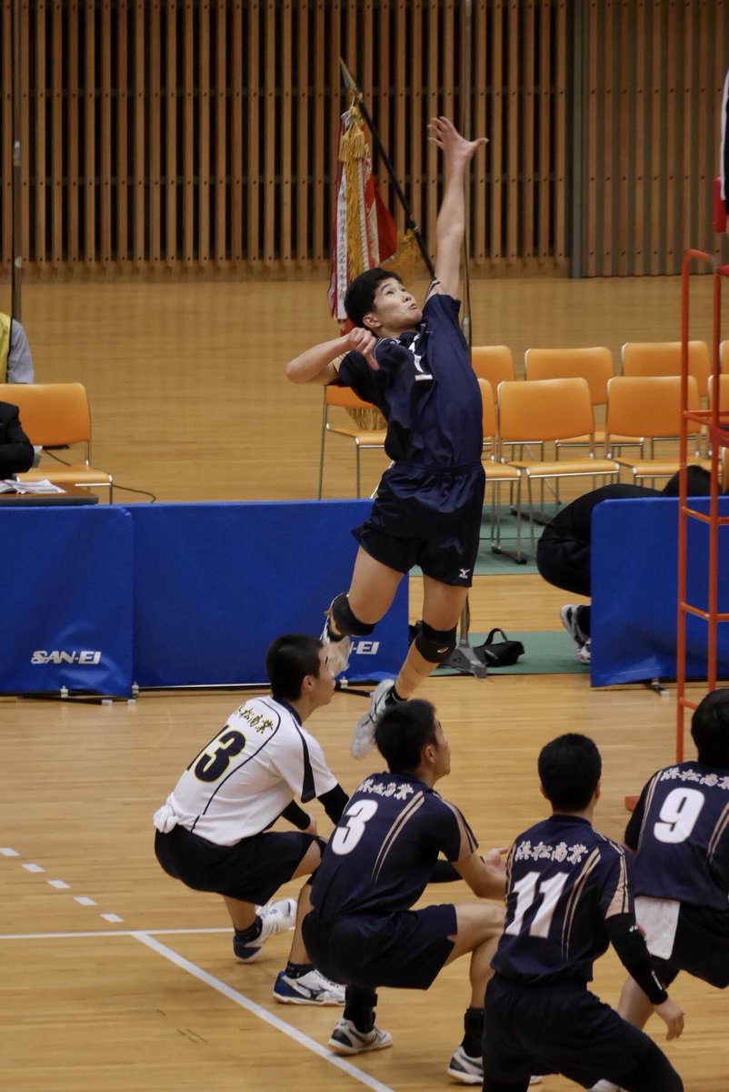 2017.11.12 このはなアリーナ 春高バレー静岡県予選 男子決勝 静清vs浜松商業 おまけ② 浜松商業のエースとブロックフォロー。