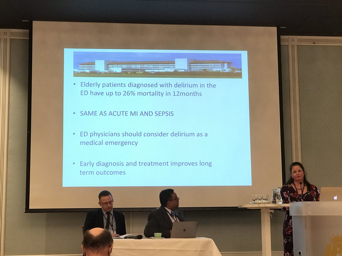 ingridwk's tweet photo. Delirium in elderly has same 12 Mo mortality as acute MI and sepsis. Julie Mardon puts delirium on the agenda in the ED #EDAOslo2017 https://t.co/H9b8YBMJ0Q