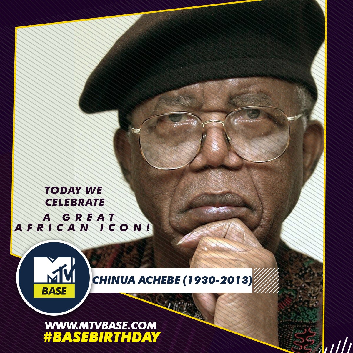 MTVBaseAfrica's tweet photo. Today we celebrate the father of modern African literature "Chinua Achebe" on his 87th anniversary!

Base fam, what is your favorite quote from any of @Chinua__Achebe's novels? https://t.co/bVqMn5huR0