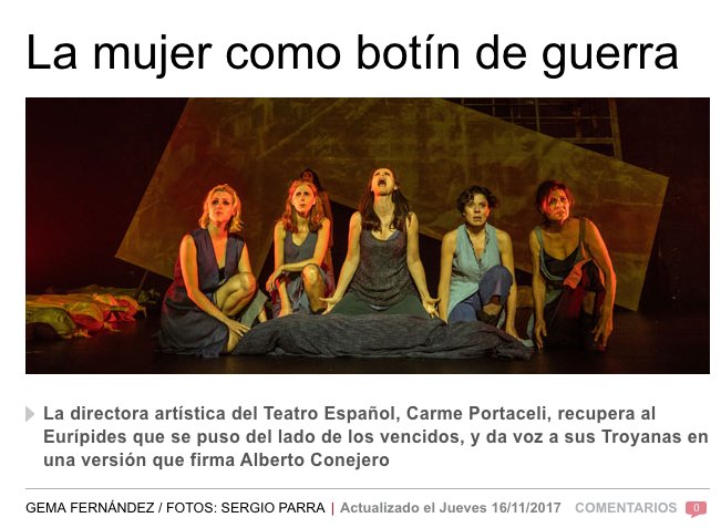 Como dicen las #Troyanas en <a href="/TeatroEspanol/">Teatro Español</a>: no podemos seguir callados… programate.com/noticias/la-mu… #teatro #Madrid