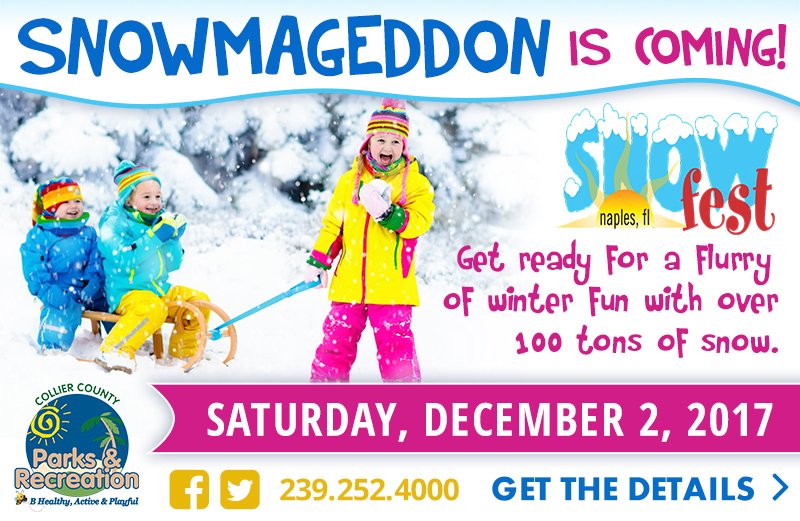 collierparks's tweet photo. Get Ready For A Flurry Of Winter Fun With 100 Tons of Snow Falling At This Winter Wonderland!  It's Going To Be Snowmazing!
Get All The Details At https://t.co/ThFRvSaGIV https://t.co/Jkyk3VYi6U
