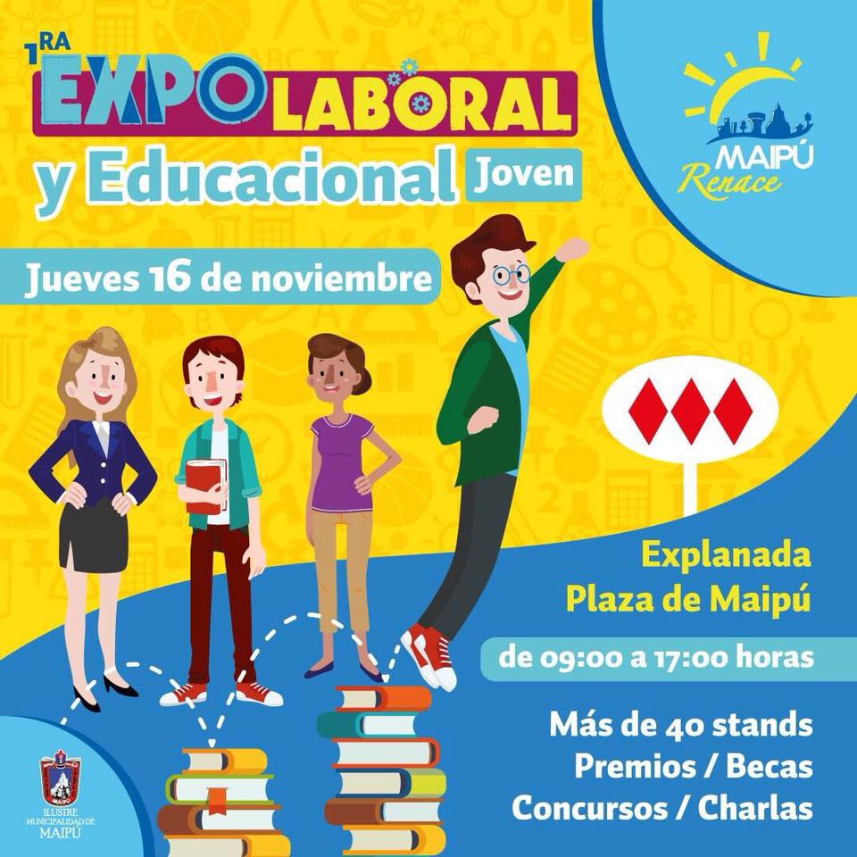 #Maipu La <a href="/maipu_chile/">Municipalidad Maipú</a> y <a href="/cathybarriga/">cathy barriga</a> te invitan a participar hoy en la "Expo Laboral y Educacional Joven en Maipú" ➜ goo.gl/jGpLCJ