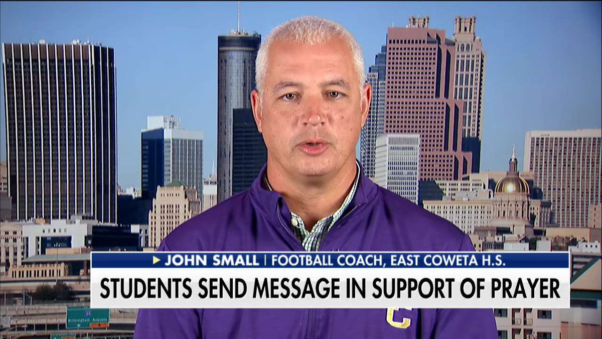 FoxNews's tweet photo. Coach John Small: "Because of God's saving grace and His mercy, I believe we're put in different positions. My personal prayer was just that our kids would see that we're in a spiritual battle... and our kids know the power of prayer is needed." https://t.co/8jwxSDYb4K