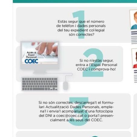 Recuerda tener actualizados tus datos en coec.cat para poder votar, de lo contrario puedes actualizarlos enviando un email a coec@coec.cat como te explicamos en la imagen. 
VOTA #UnCOECfort