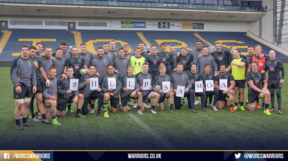 🇼🇸 Led by Bryce Heem, here's our Warriors supporting <a href="/manusamoa/">Manu Samoa</a>. 

You can #HelpSamoa by donating at justgiving.com/crowdfunding/p…