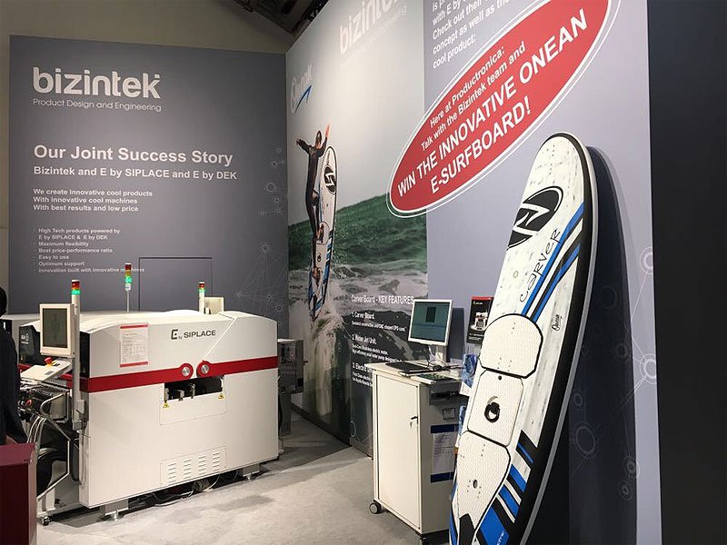 Tecnologiavasca's tweet photo. La empresa @bizintekinnova participa en la feria @productronica con #Onean @OneanBoards sus tablas de surf eléctricas autopropulsadas https://t.co/CidpiPfMMV https://t.co/8iaH5DmIgd