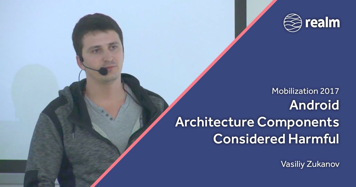 realm's tweet photo. "While the motivation behind #AndroidArchitectureComponents is clear, the relationship between these libraries and application architecture is not so evident."
– @VasiliyZukanov explains at @mobilizationpl: https://t.co/RGaKcryoIF https://t.co/WUIJPeGJuz
