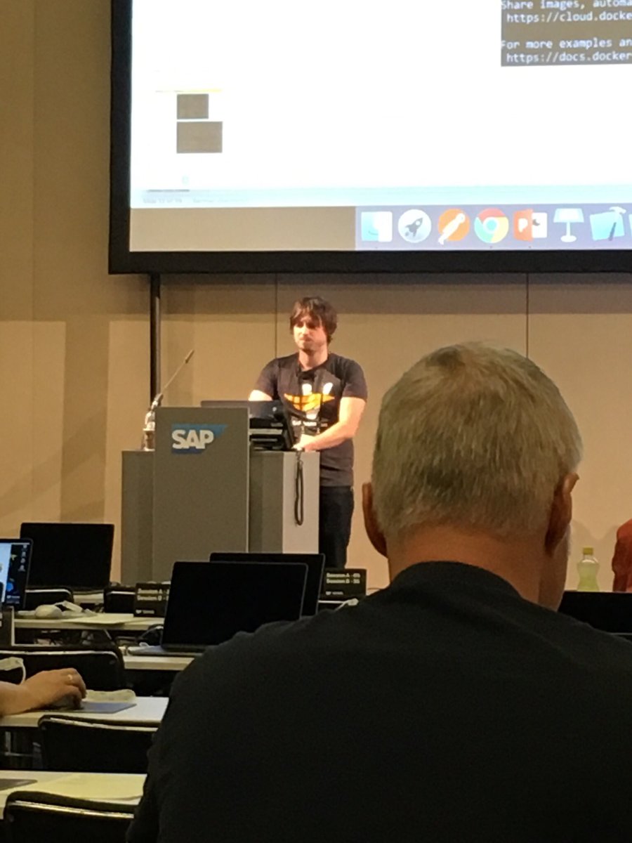 eacrett's tweet photo. Christian Sengstock rocking the #SAPVora administration hands-on session at #SAPTechEdِ. Deep into the new Kubernates and Docker container mgmt https://t.co/BQ1wOitYqd