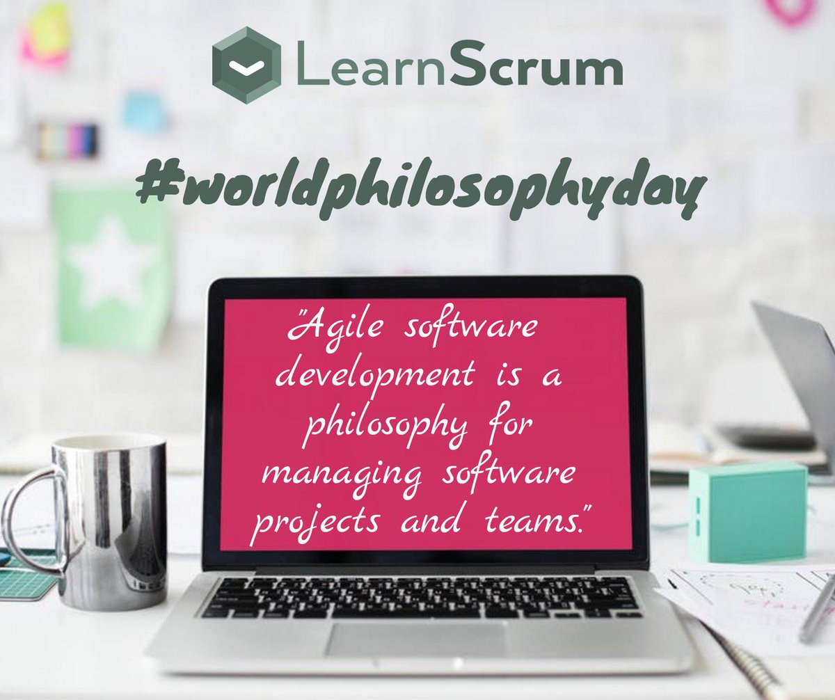 learnscrum's tweet image. On this #WorldPhilosophyDay, we would like to put the spotlight on the #Agile philosophy which centers around the agile #manifesto (agilemanifesto.org). #scrum #LearnScrum