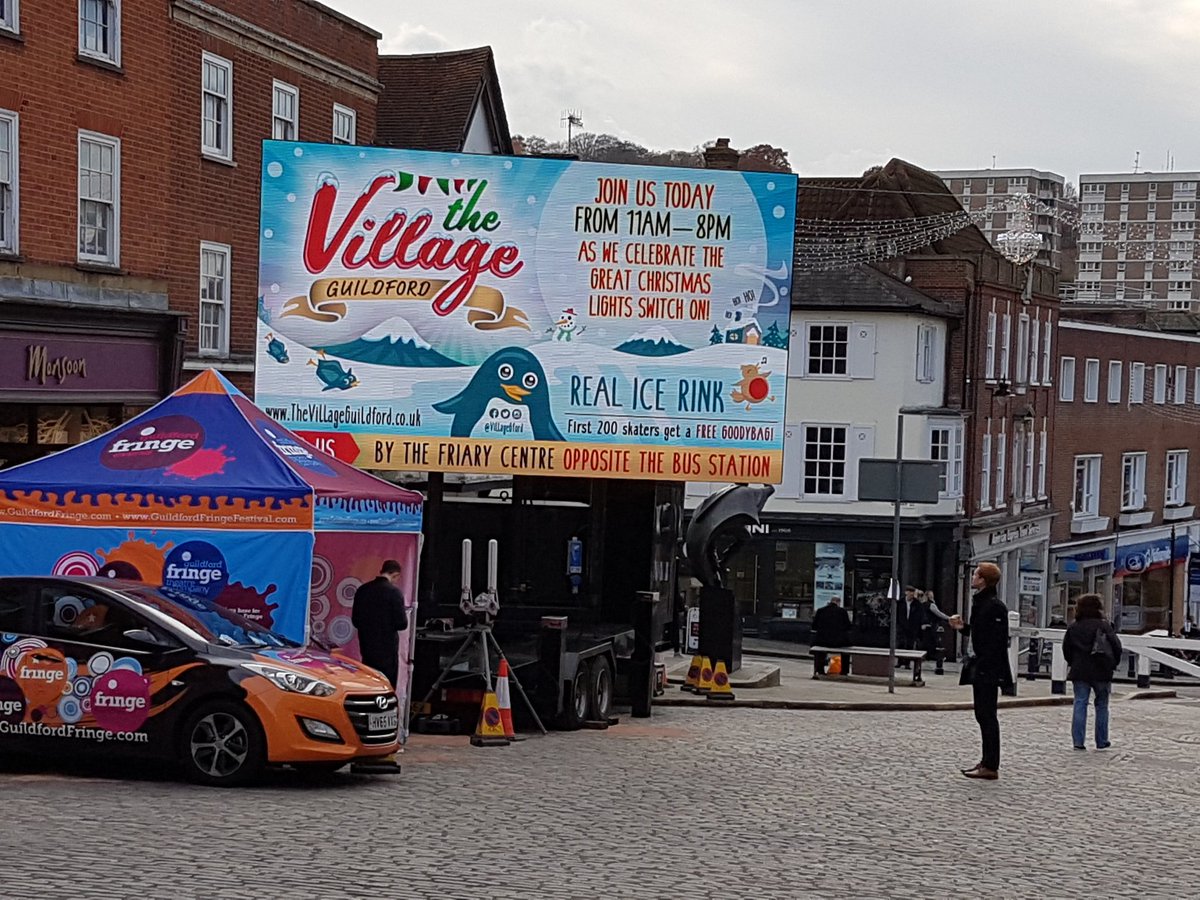 VillageGford's tweet photo. It's today!! #Guildfordlights switch on.. entertainment in town all day.. drop by and say hello! @VillageIceRink @GuildfordBC @GuildfordTIC https://t.co/NTgqU9fiiz