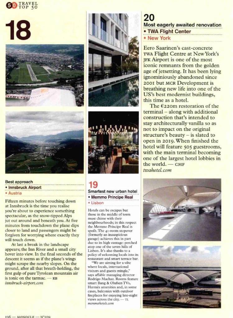 We are thrilled for <a href="/MemmoPReal/">Memmo Príncipe Real</a> who have been voted Smartest New Urban Hotel by <a href="/MonocleMag/">Monocle Magazine</a> #Monocle #MemmoHotels #Lisbon #NewHotels