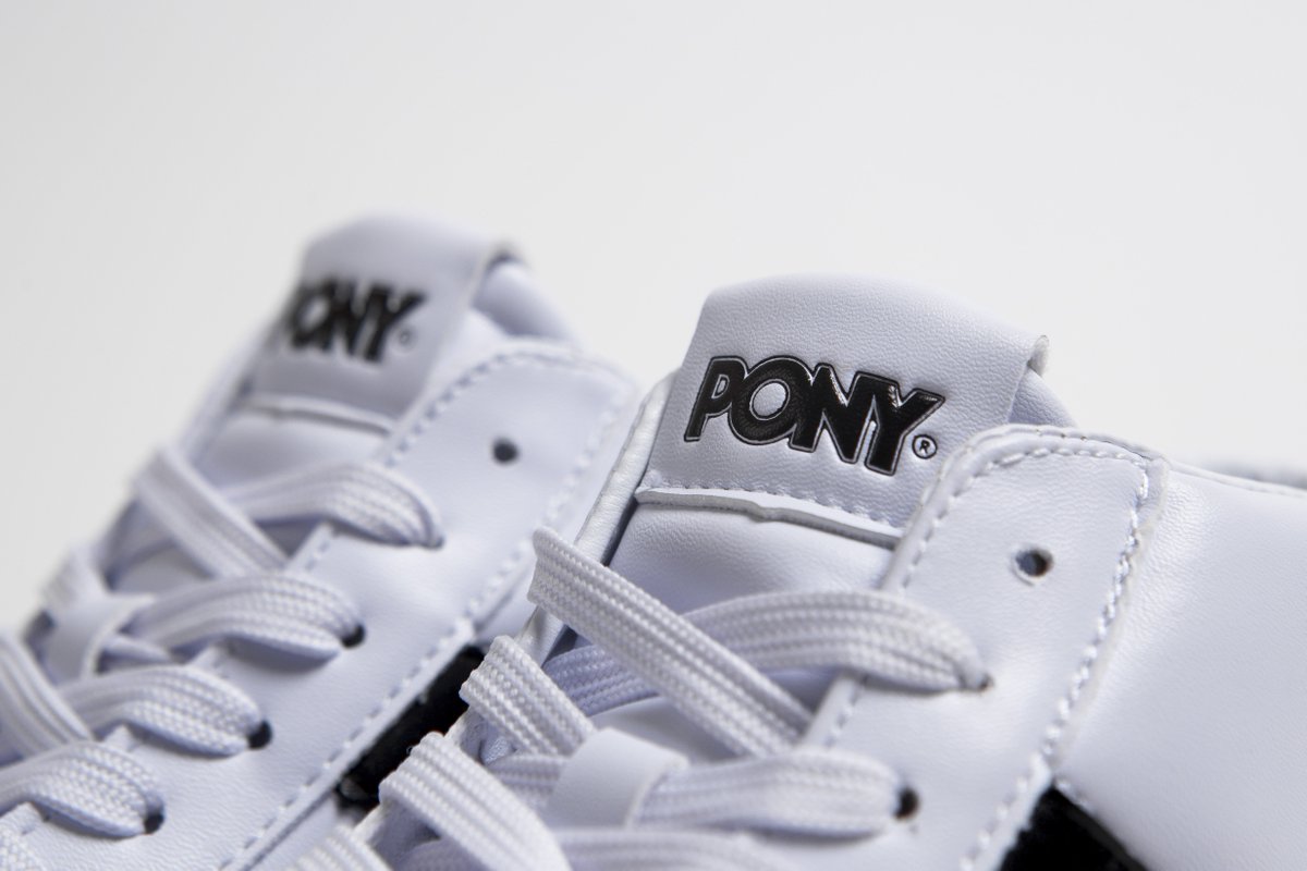 Simple. Clean. Timeless. The PONY Topstar Hi in the white/black colorway.
