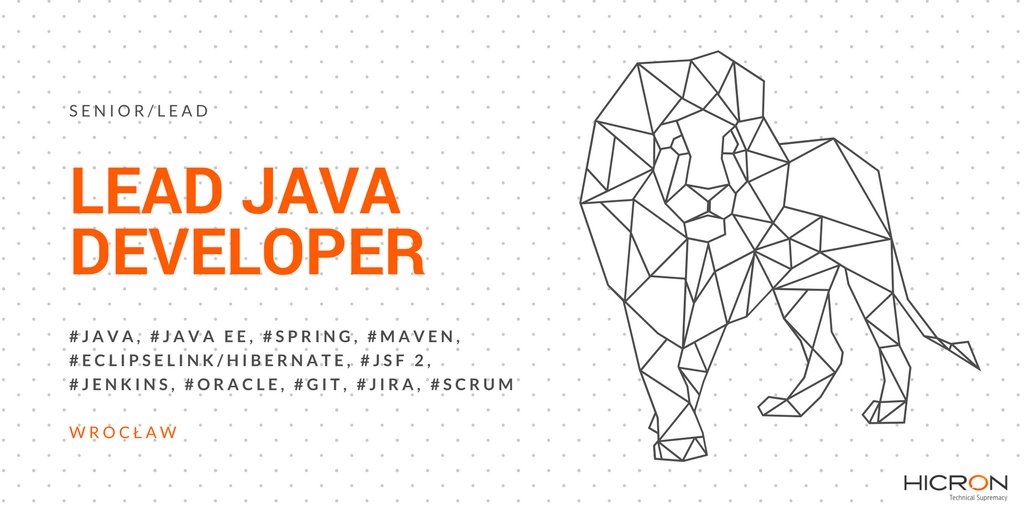 HicronIT's tweet photo. Poszukujemy do naszego teamu #LEAD #JAVA #DEVELOPER, jeśli ktokolwiek widział, ktokolwiek wie - przyjmujemy zgłoszenia tutaj: https://t.co/d4IWUTendO
#JAVA #JAVAEE #Spring #Maven #EclipseLink #Hibernate #JSF2 #Jenkins #Oracle #Git #Jira #Scrum #kariera #pracaIT https://t.co/B9A4ctflAr