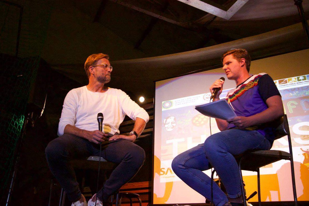 bayharbourmkt's tweet photo. Such a great event ladt week with guest @JurgenKlopp interviewed by @stroobz . Thank you #HBUFC https://t.co/MSbGpDgtQw