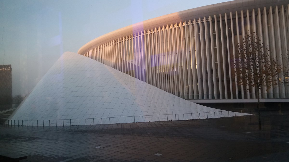 NewSpaceEurope's tweet image. A space shuttle as landed in front of the ECCL @PhilharmonieLux #NewSpaceEurope #SpaceIsFun