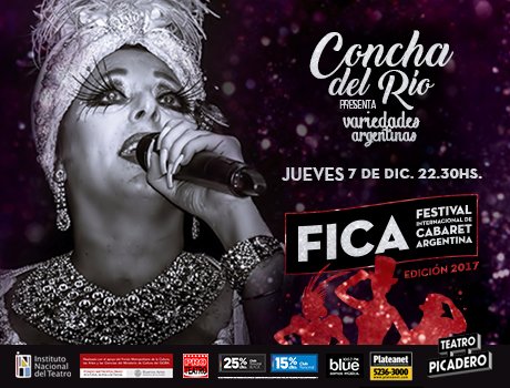 TeatroPicadero's tweet photo. ¡Bienvenida @conchadelrio al Picadero! @FICAcabaret - Del 7 al 10 de #diciembre https://t.co/HKsTb8sROE
