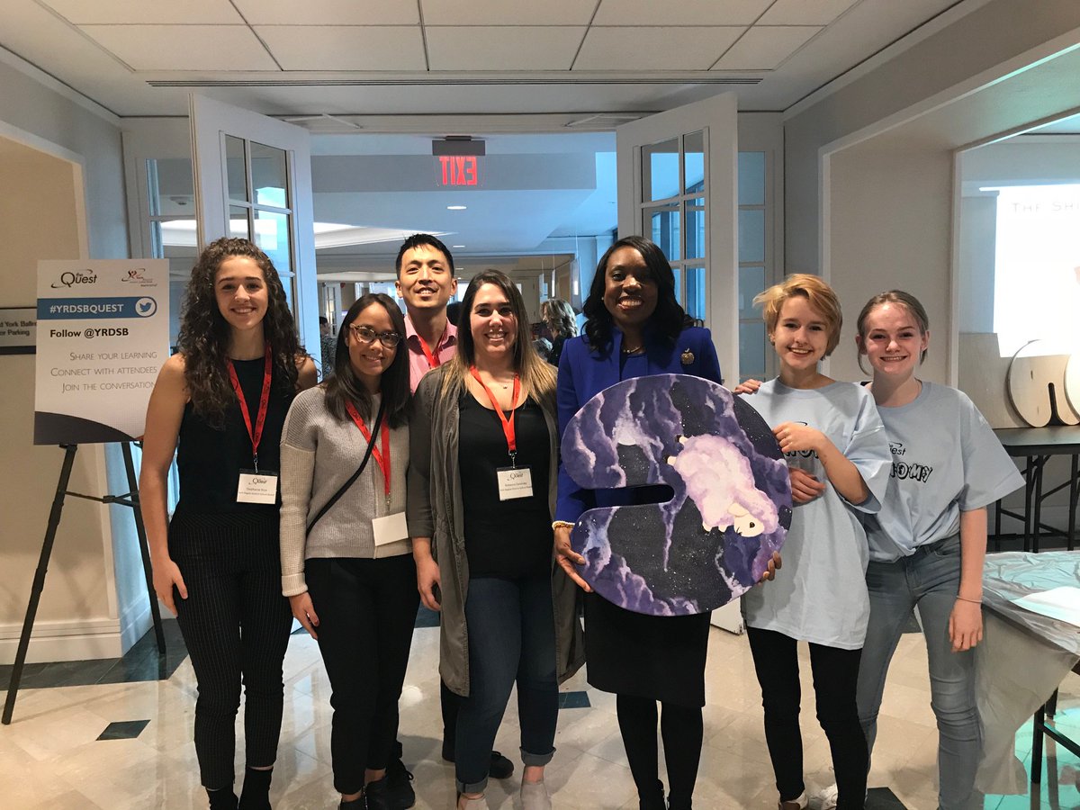 YRDSB's tweet photo. Minister @MitzieHunter stopped off at #YRDSBArtonomy to check out the great work being done by @AlexMackHS and Wesmount CI students. Learn more about about the Wesmount CI Shield Initiative. https://t.co/CZ8HiNCvLs https://t.co/fMQLgQ8iHK