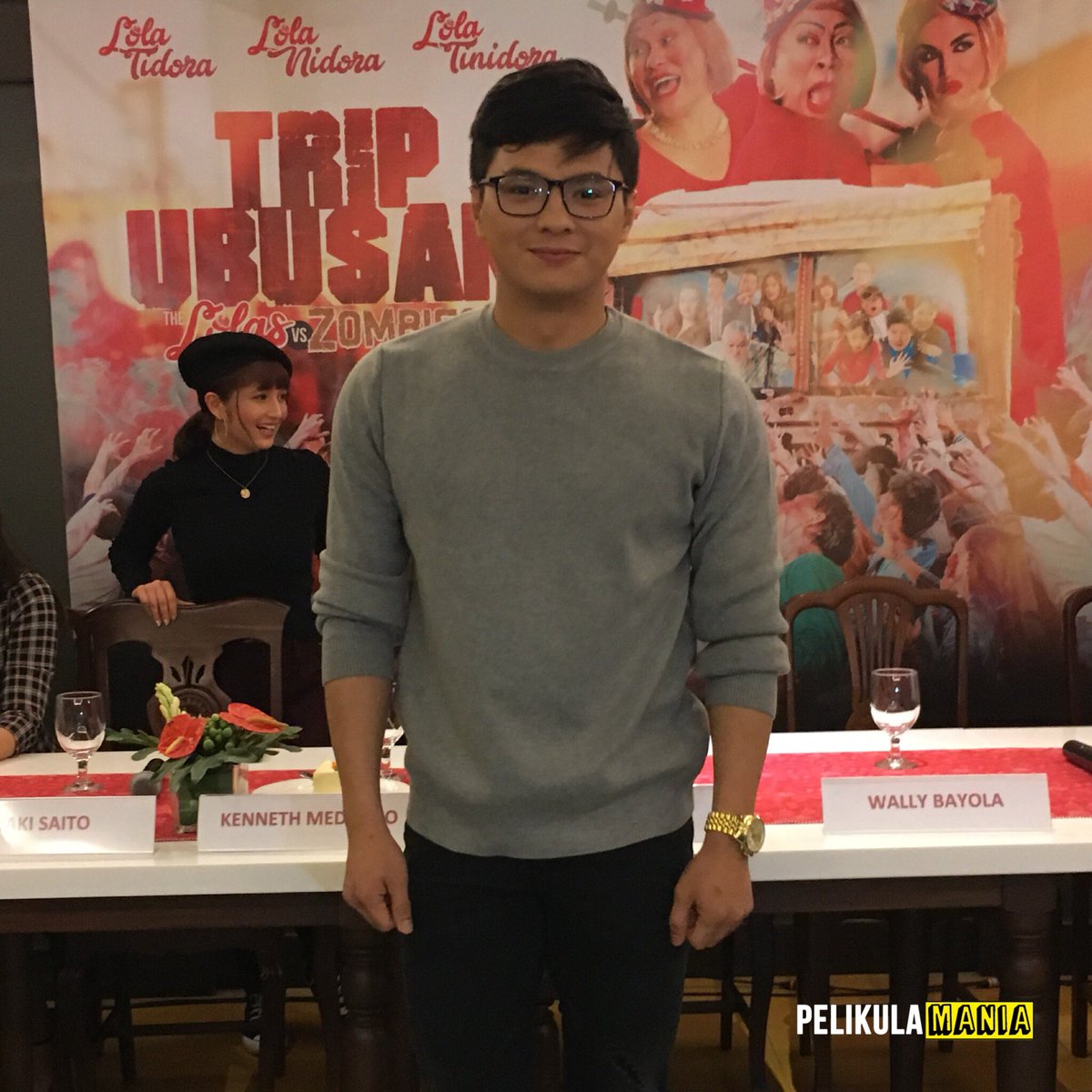 pelikulamania's tweet photo. Here’s #KennethMedrano #TakiSaito #MiggyTolentino #ShairaMaeDelaCruz at the #TripUbusanBlogCon. See them on the big screen in TRIP UBUSAN: THE LOLAS VS ZOMBIES in cinemas November 22! @KEM_World @RealMiggyT @takisaito @Shairuuuh https://t.co/0KTYdjK78T
