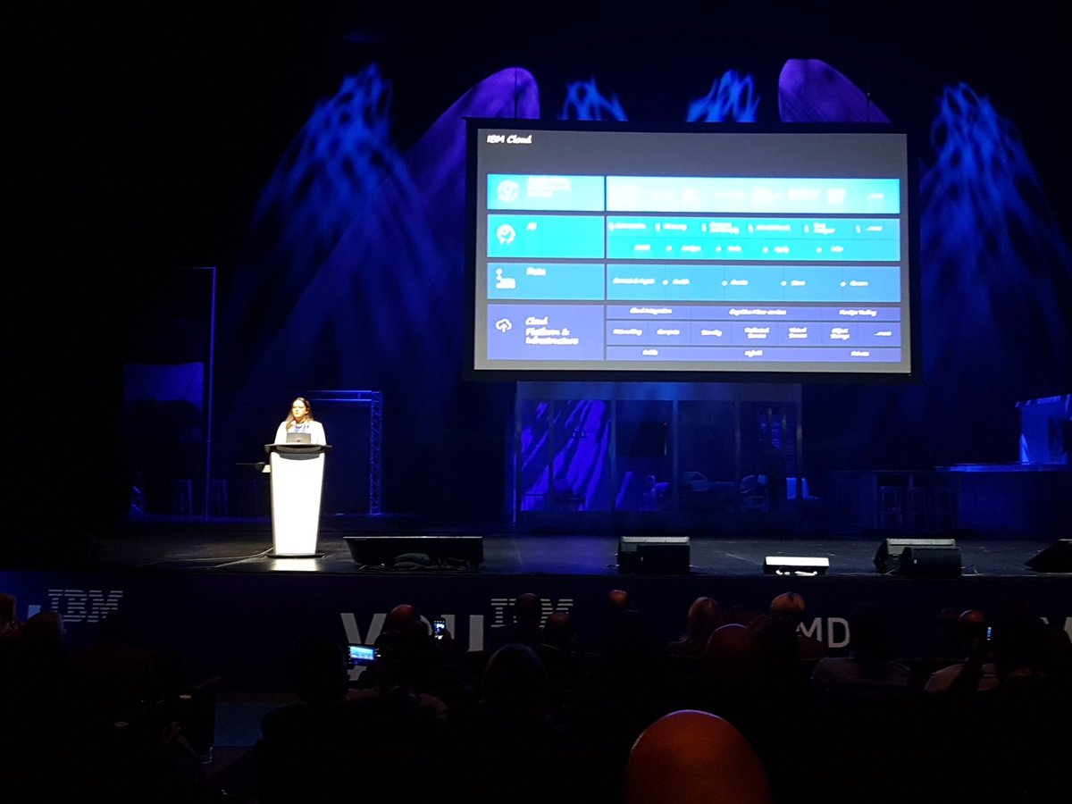 ZimmermanAllen's tweet photo. Ritika Gunnar talks about how IBM has architected a scalable hybrid cloud platform for disruption that is data driven (structured, unstructured, IoT, multi-media), enterprise strong and cognitive at the core designed to continually improve decision making.  #IBMDIF https://t.co/pA6gdfSBHd