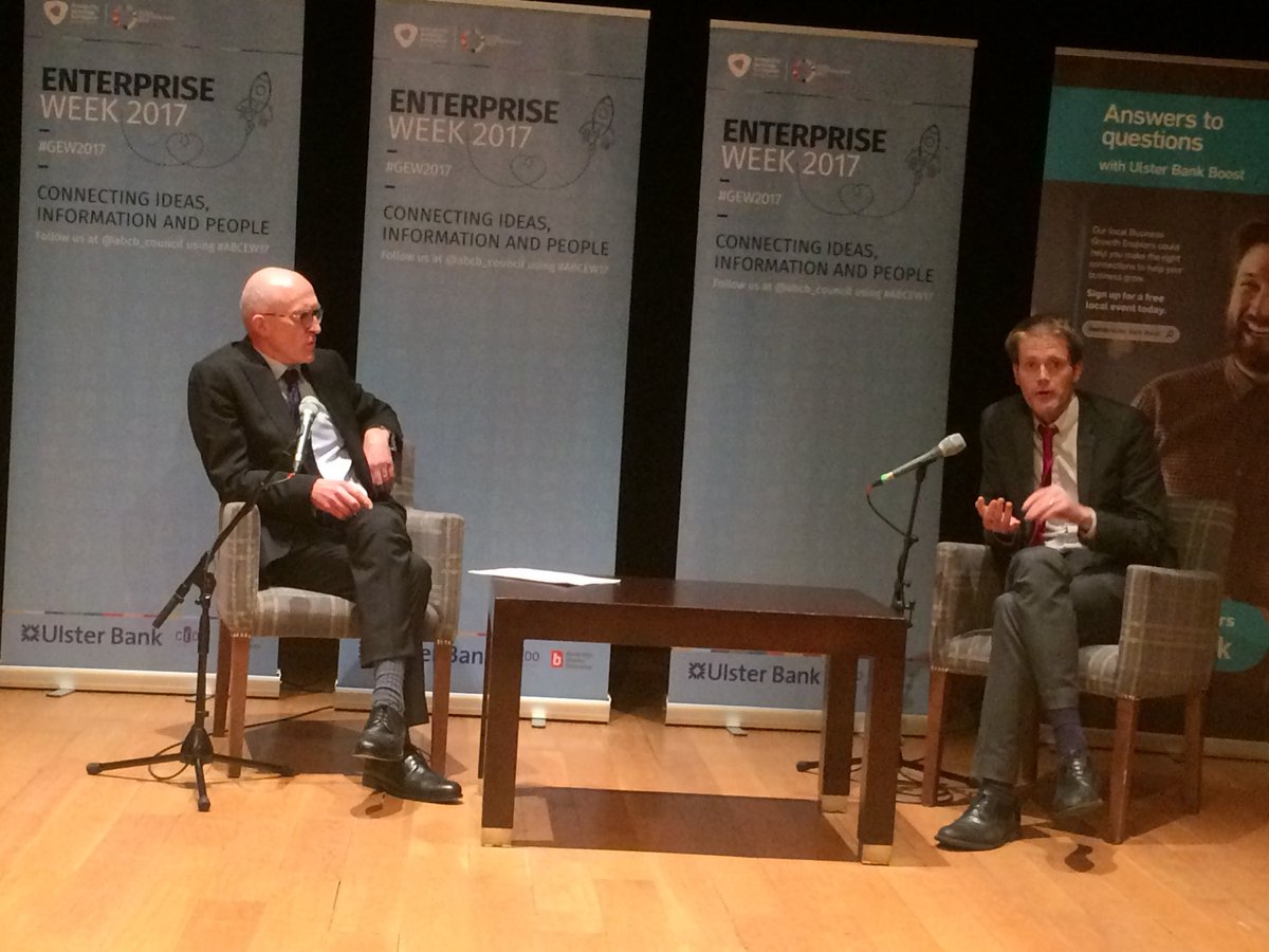 elainemcalinde1's tweet photo. @marcusleroux from @thetimes chatting with @JamieDelargyUTV all things #brexit #trade and #NorthernIreland #ABCEW17 #GEW2017. Contributing to @abcb_council GlobalEnterprise Week @GEWUK https://t.co/XelGA4QKQk