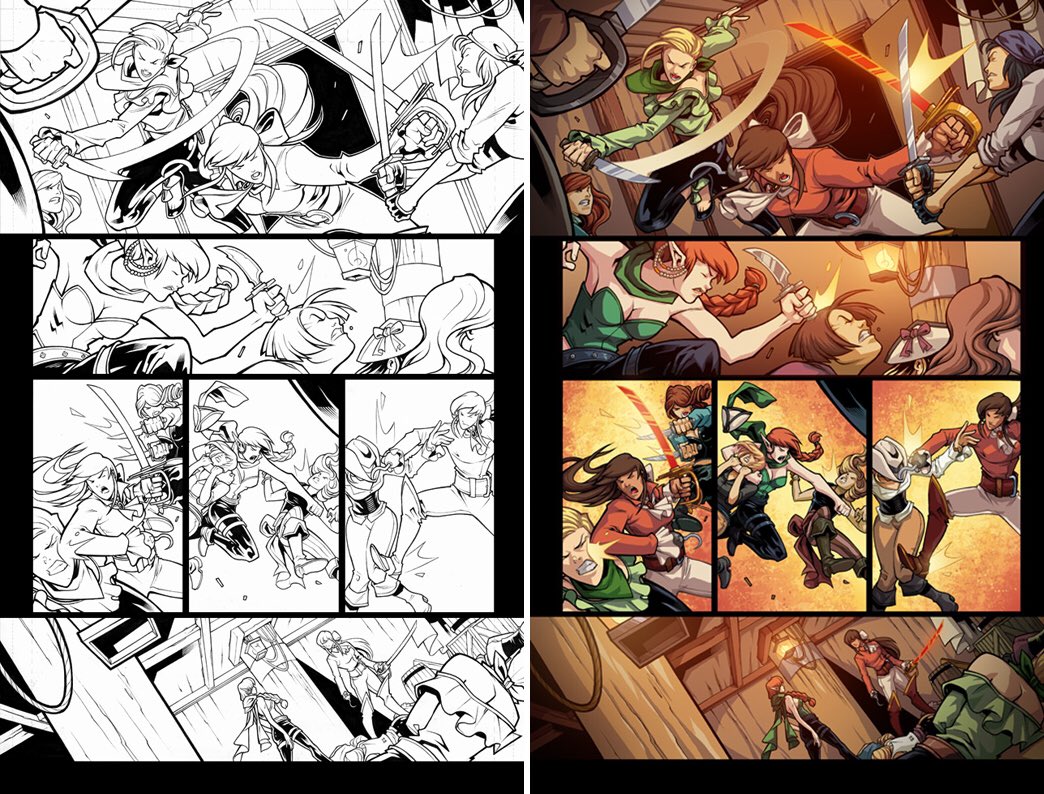 Some #Skullkickers TBT pieces. Lines by me, colors by Misty Coats #imagecomics 