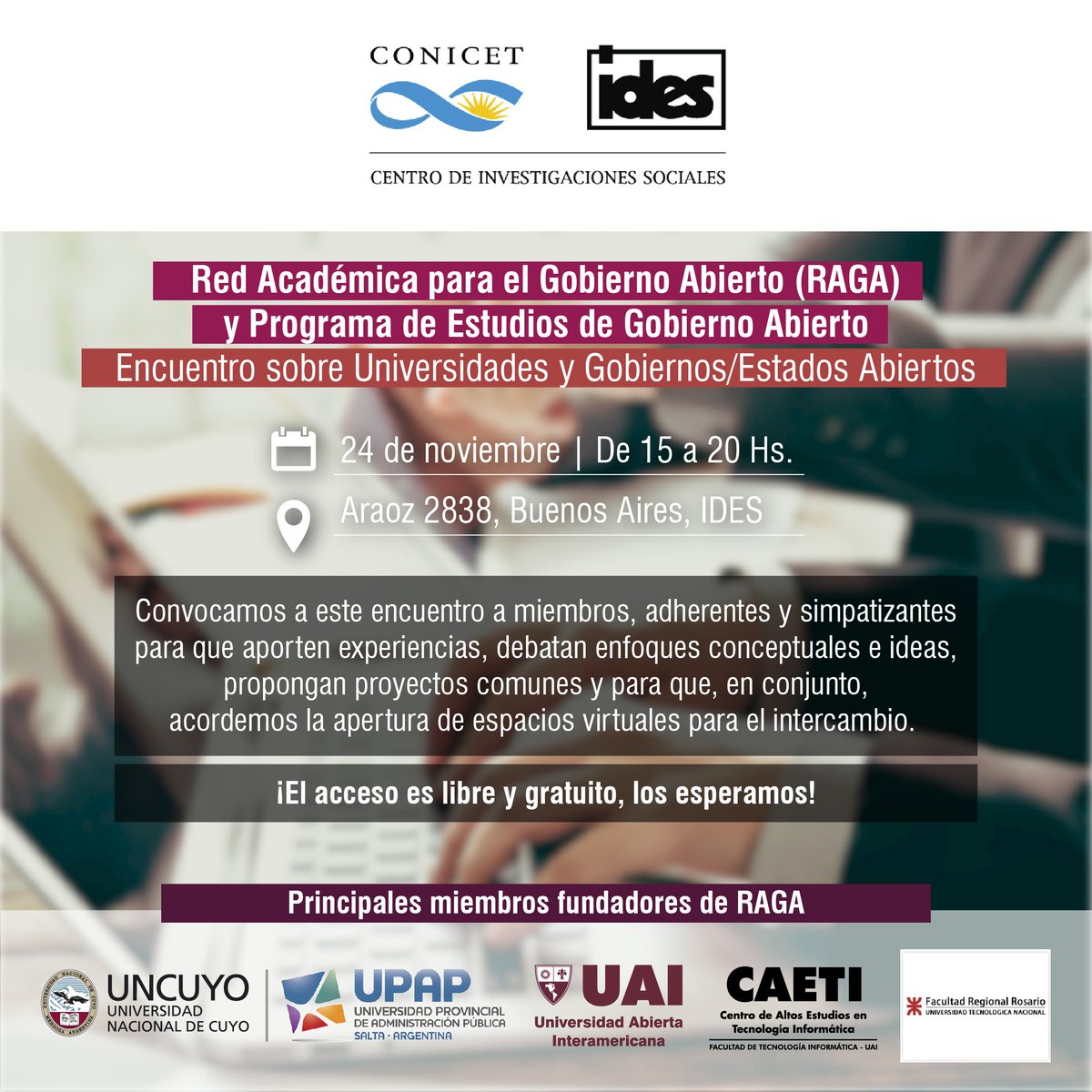 GobAbiertoLocal's tweet photo. Los invitamos a  participar del Encuentro sobre Universidades y Gobiernos/Estados Abiertos que realizará el viernes 24 de noviembre https://t.co/3BoFEu0zr1 https://t.co/ok7IafzxKX
