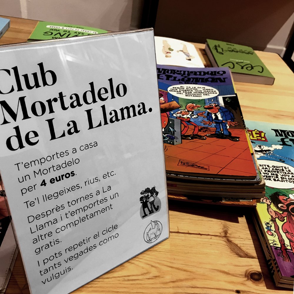 Hoy, 60º aniversario de Mortadelo, ponemos en marcha esta idea: 
1. Compras un Mortadelo.
2. Te lo lees, te ríes, etc.
3. Lo traes de vuelta y te llevas otro gratis.

Y así, hasta que te aburras o te los hayas leído todos.