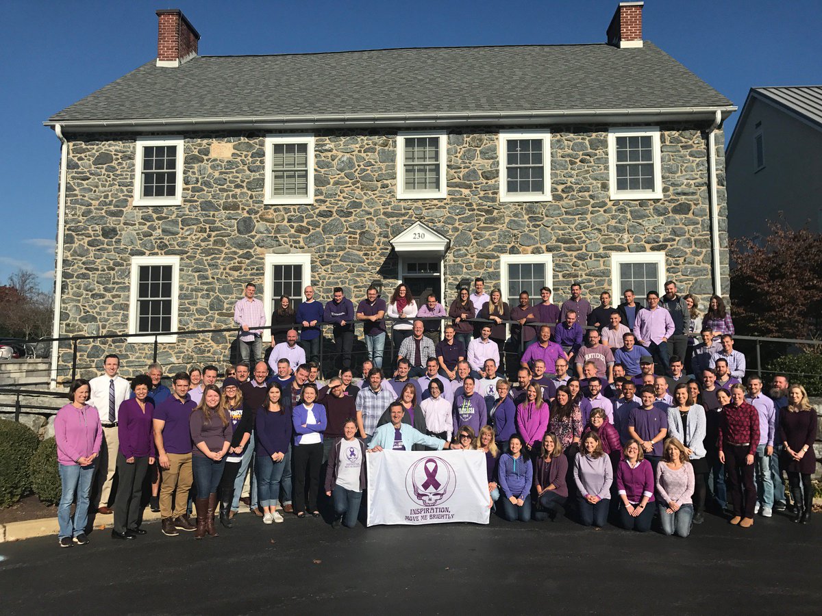 ChathamFin's tweet photo. The Chatham team in Kennett Square, PA showed their support for @worldpancreatic Pancreatic Cancer Day by wearing purple today! #WPCD https://t.co/V0dK9jx5Kj