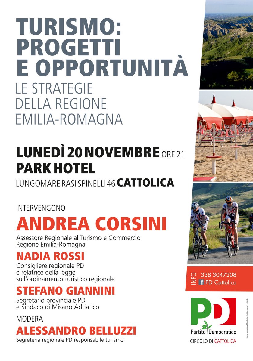 justbellu's tweet photo. LUNEDÌ 20 NOV.ore 21 al PARK HOTEL di Cattolica"TURISMO: progetti e opportunità, le strategie della Regione Emilia Romagna”@AcorsiniAndrea https://t.co/PnTFzz4zaM