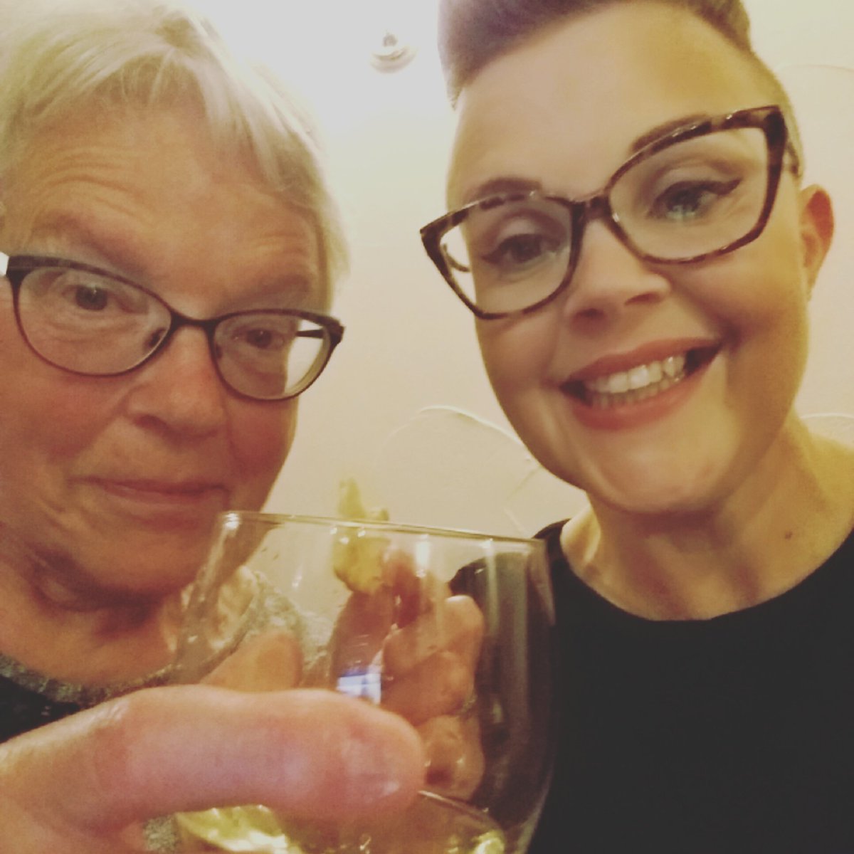 opticians_ann's tweet photo. Me ( @MrsAliCow) &amp; mum modelling our #williammorrislondon specs while wine tasting.... https://t.co/bV4LcZdddm