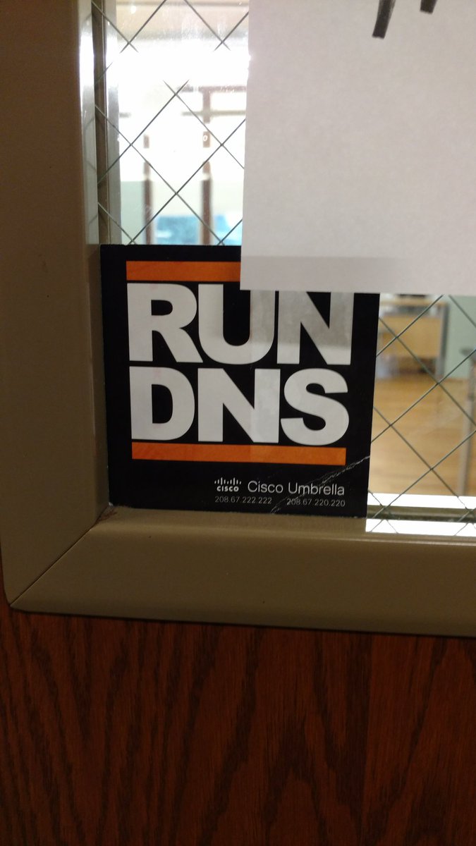 Scottmn's tweet image. Cisco Umbrella @opendns  sticker at Lane Tech STEAM Lab