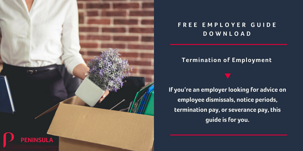 peninsula_ca's tweet photo. Letting someone go is never an easy decision.  Read our Employer FAQ’s to get answers on commonly questions around termination of employment.  https://t.co/RVsL5wQBlE #SmartEmployer #HRAdvice https://t.co/RGdv2CC0ao