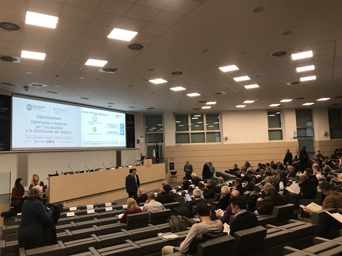 Osserv_Digital's tweet photo. Ci siamo! Sta per iniziare l’evento #Digitalizzazione Opportunità o minaccia per l’occupazione e la distribuzione del reddito? #Digitalks https://t.co/8PLpJMb0gN