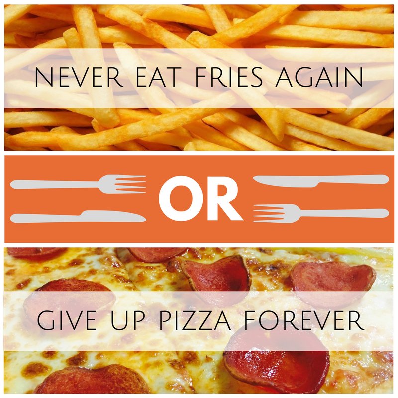 bigbundrivein's tweet photo. It's a battle of greasy goodness vs. gooey cheese, which can you not live without? #WouldYouRather https://t.co/ViBv8cQDXO